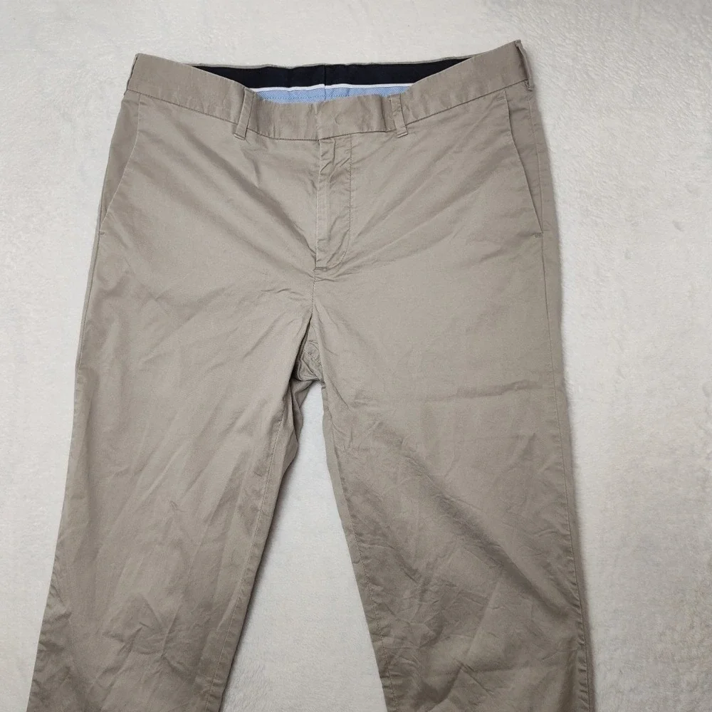 Moss London Pants Mens 36x31 Beige Chino‎ Slim Tapered Cotton Lyocell Stretch